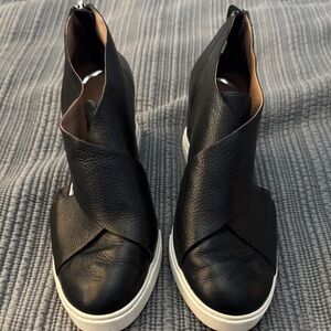 Paolo Black Leather Women's Sneakers